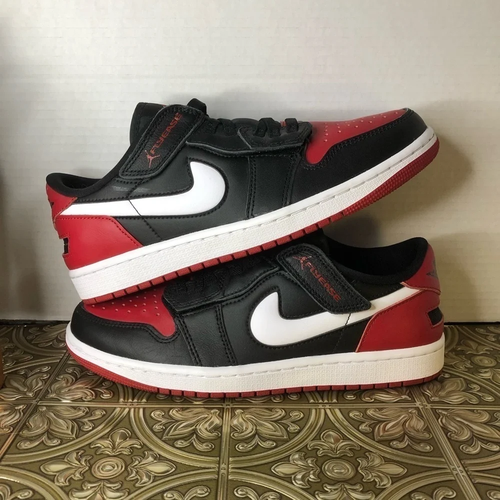 NIKE AIR JORDAN 1 LOW FLYEASE (GS) Jordan Black and Red Sneakers Men’s size 8